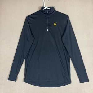 Gold's Gym Shirt Adult Medium Black Mock Neck Logo Long Sleeve Performance Women